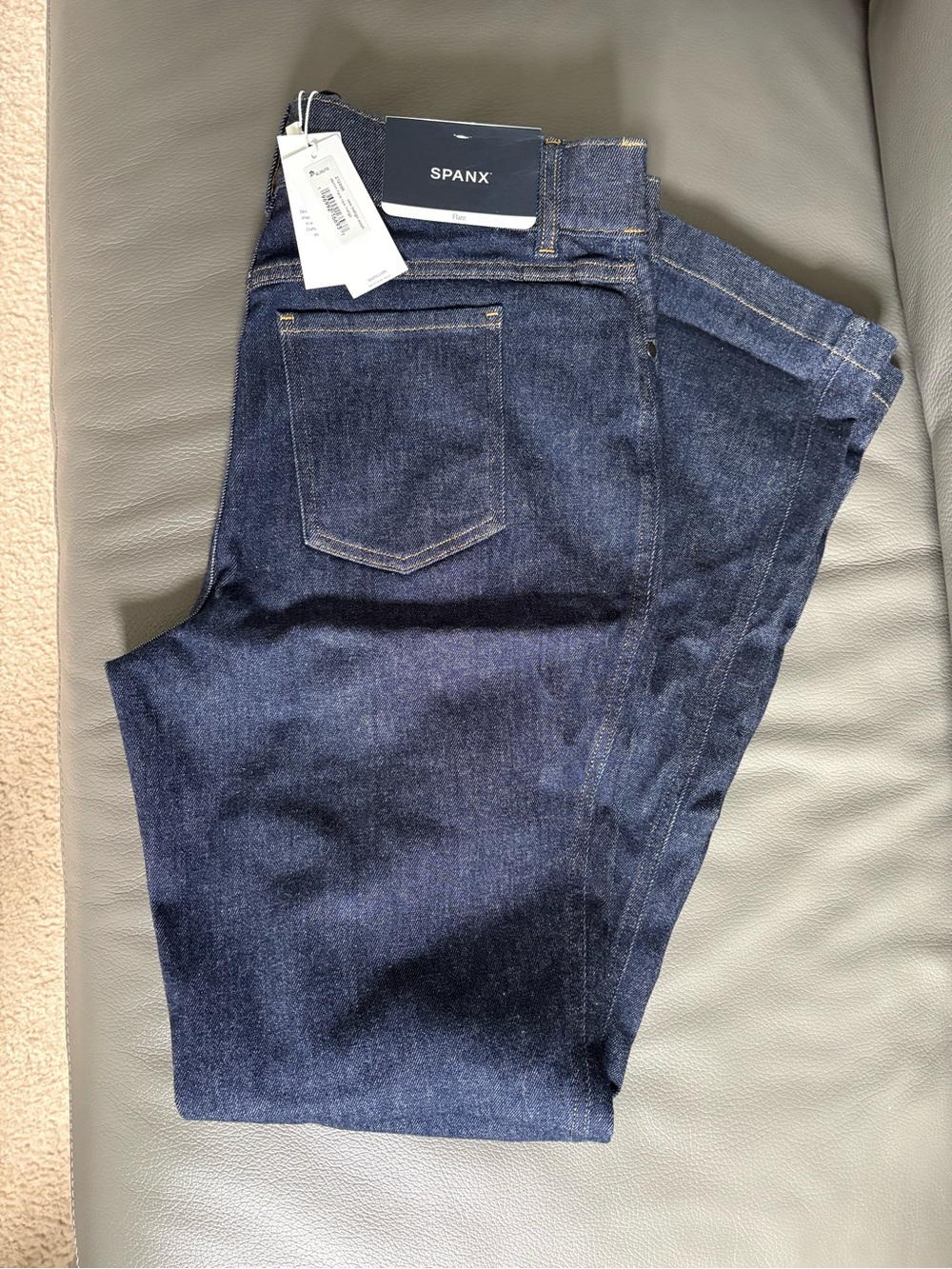 Spanx Pull on Dark Blue Stretch Denim Jeans